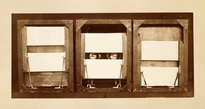 Front of Electro-Shutters, with Positions of Panels Before, During, and After Exposure Used to Shoot the 